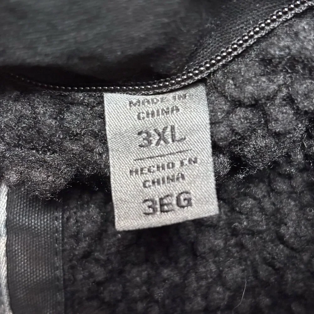 Levi Strauss Jacket Mens 3XL Black Sherpa Lined Military Utility Cotton Washed